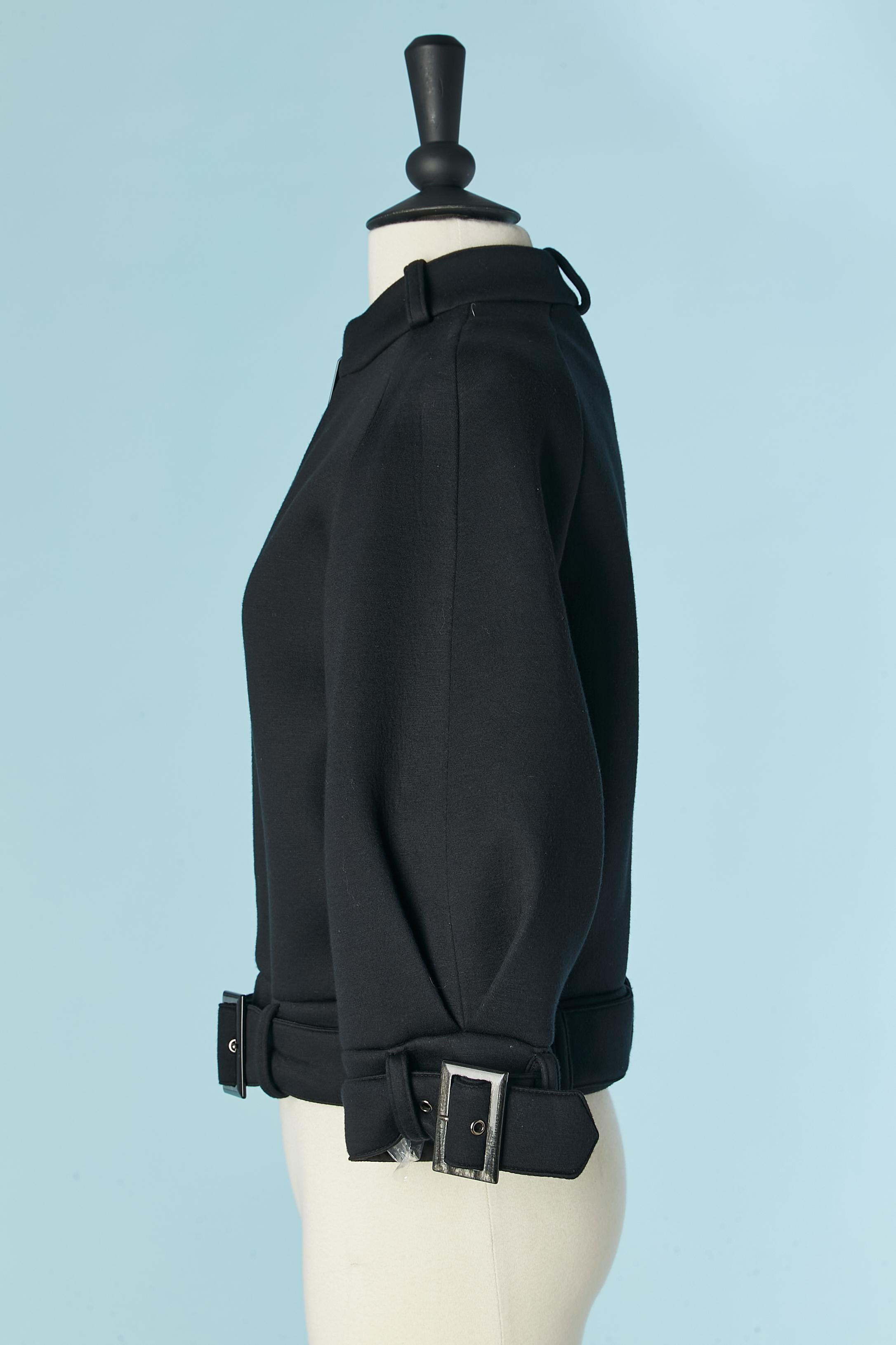 Veste noire avec ceinture EMPORIO ARMANI en vente 1