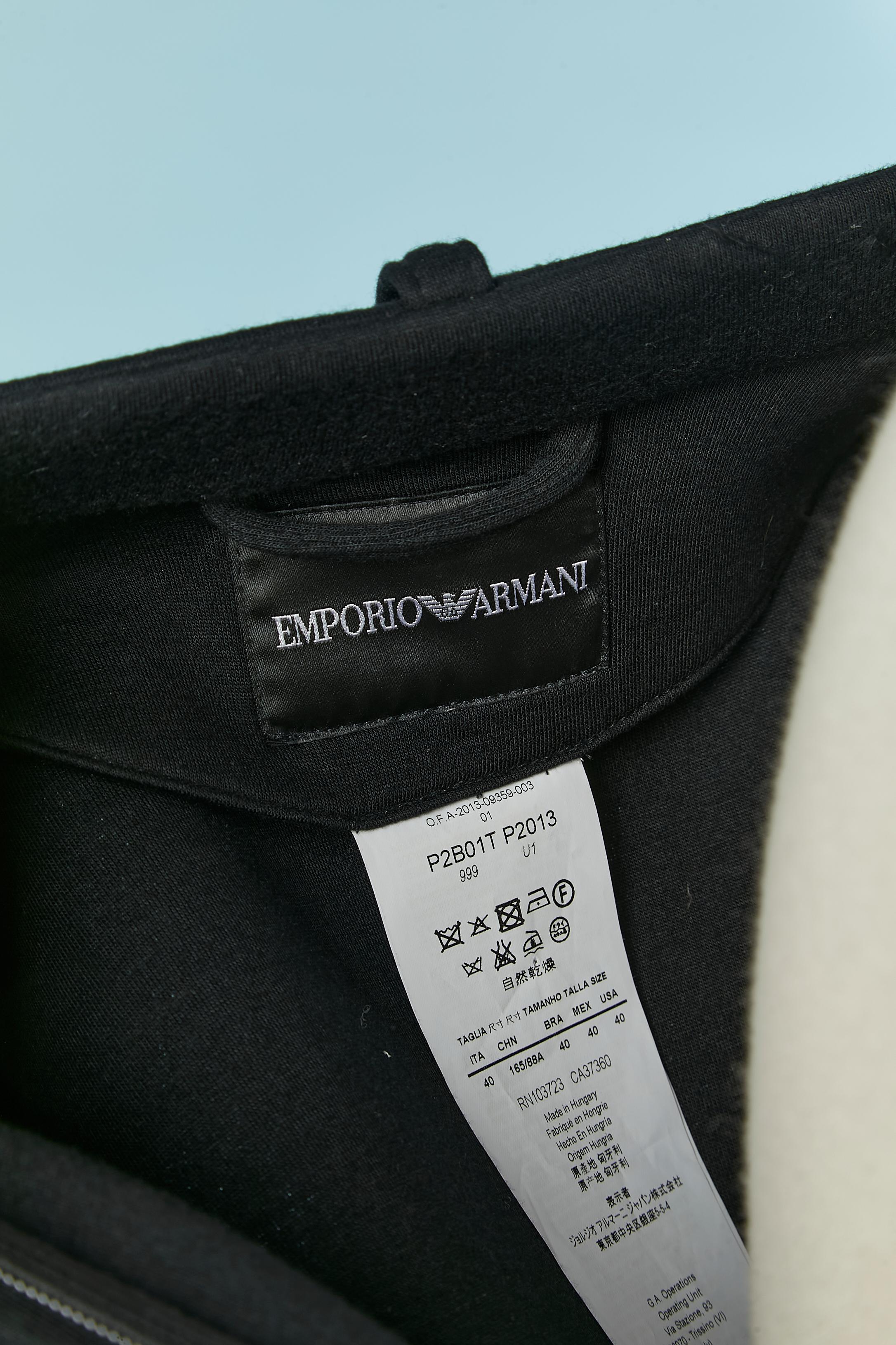 Veste noire avec ceinture EMPORIO ARMANI en vente 3