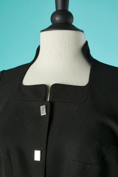 Black jacket with cut-work and silver metallic snap closure Thierry Mugler