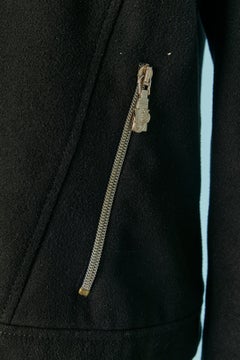 Black jacket with detachable fur collar VERSACE JEANS