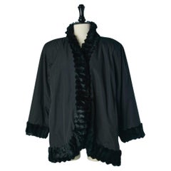 Schwarze Jacke mit Pelzfutter Yves Saint Laurent Variation