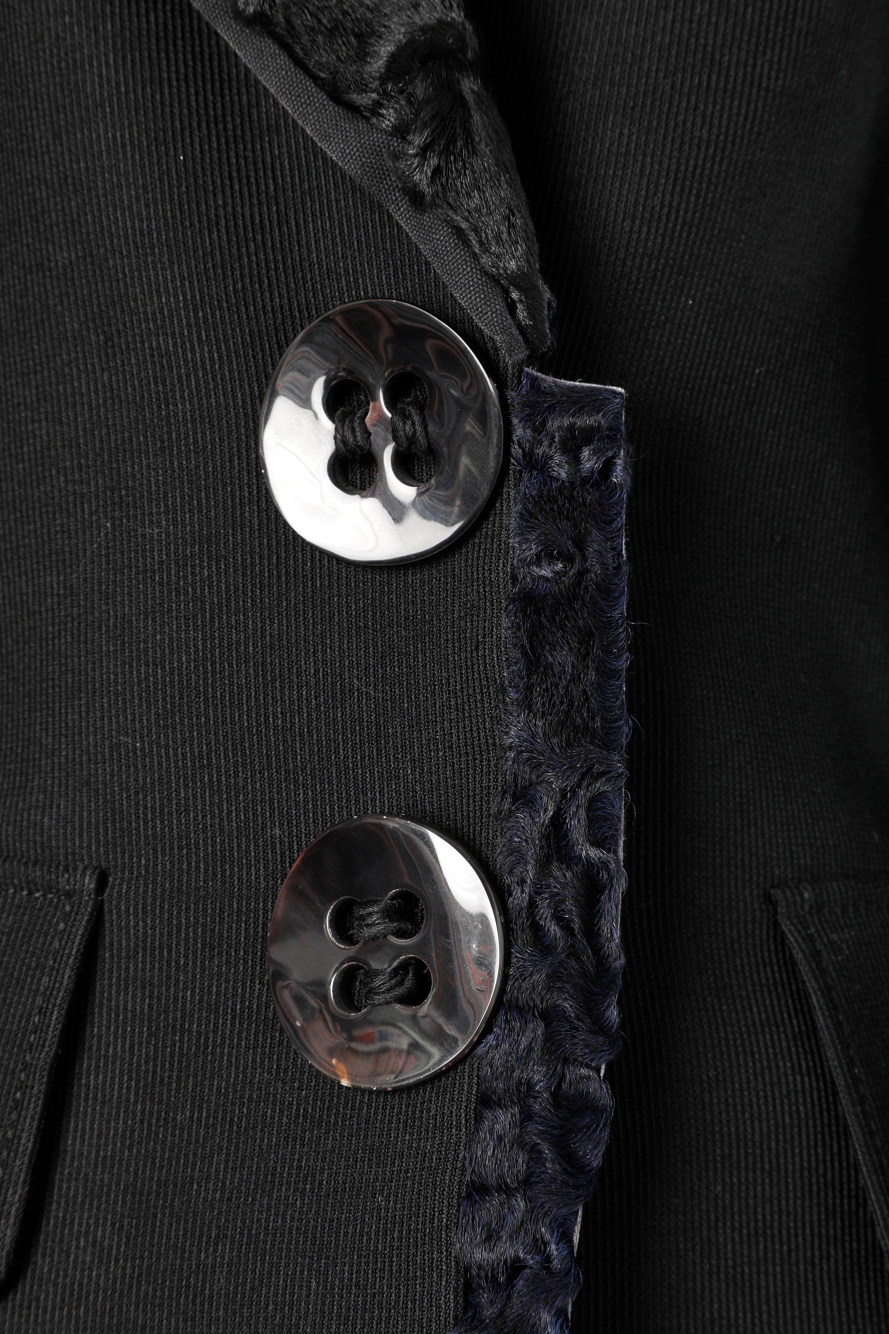 Black jacket with furs collar Dolce & Gabbana  In Excellent Condition In Saint-Ouen-Sur-Seine, FR