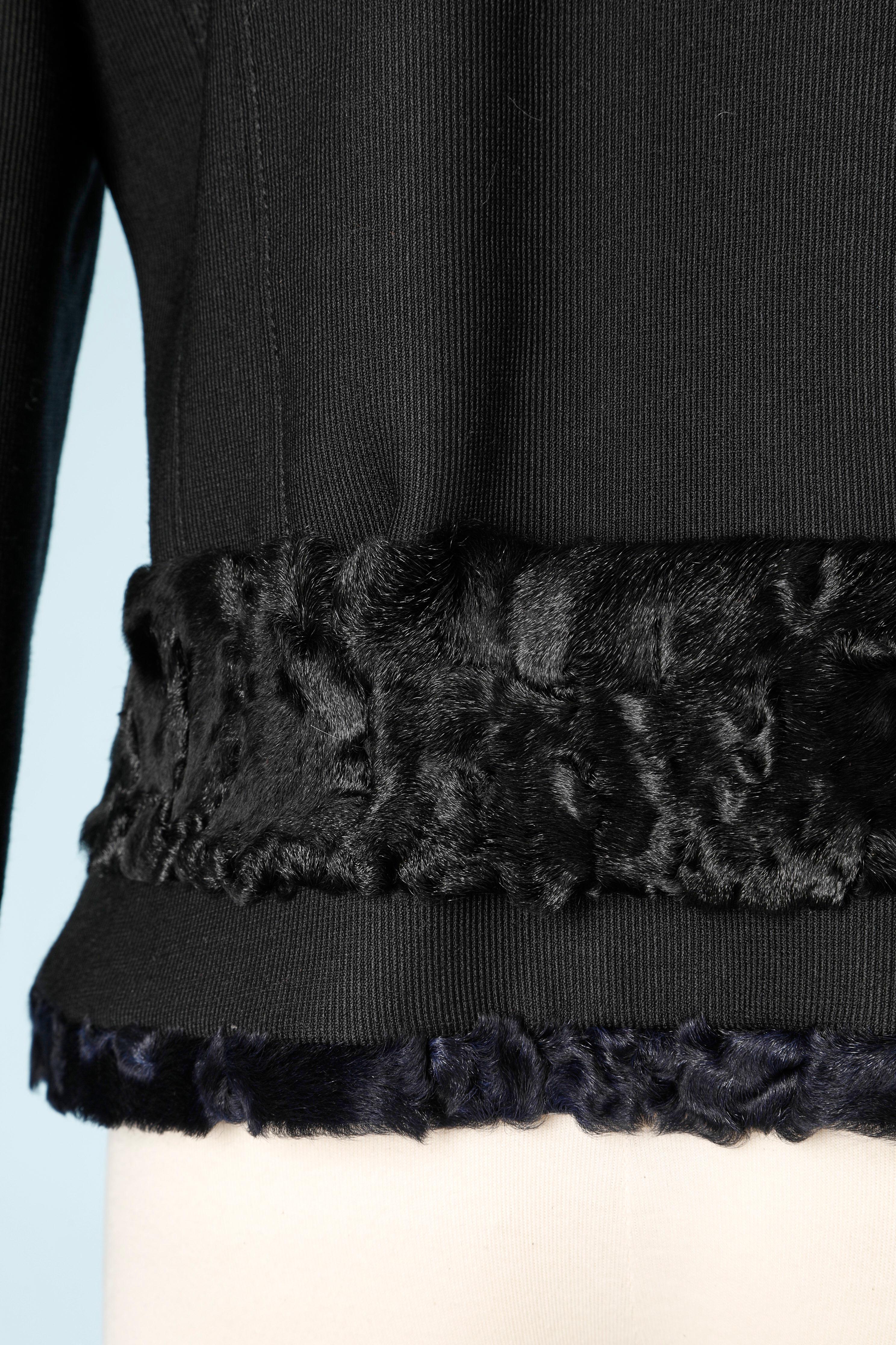 Women's Black jacket with furs collar Dolce & Gabbana 