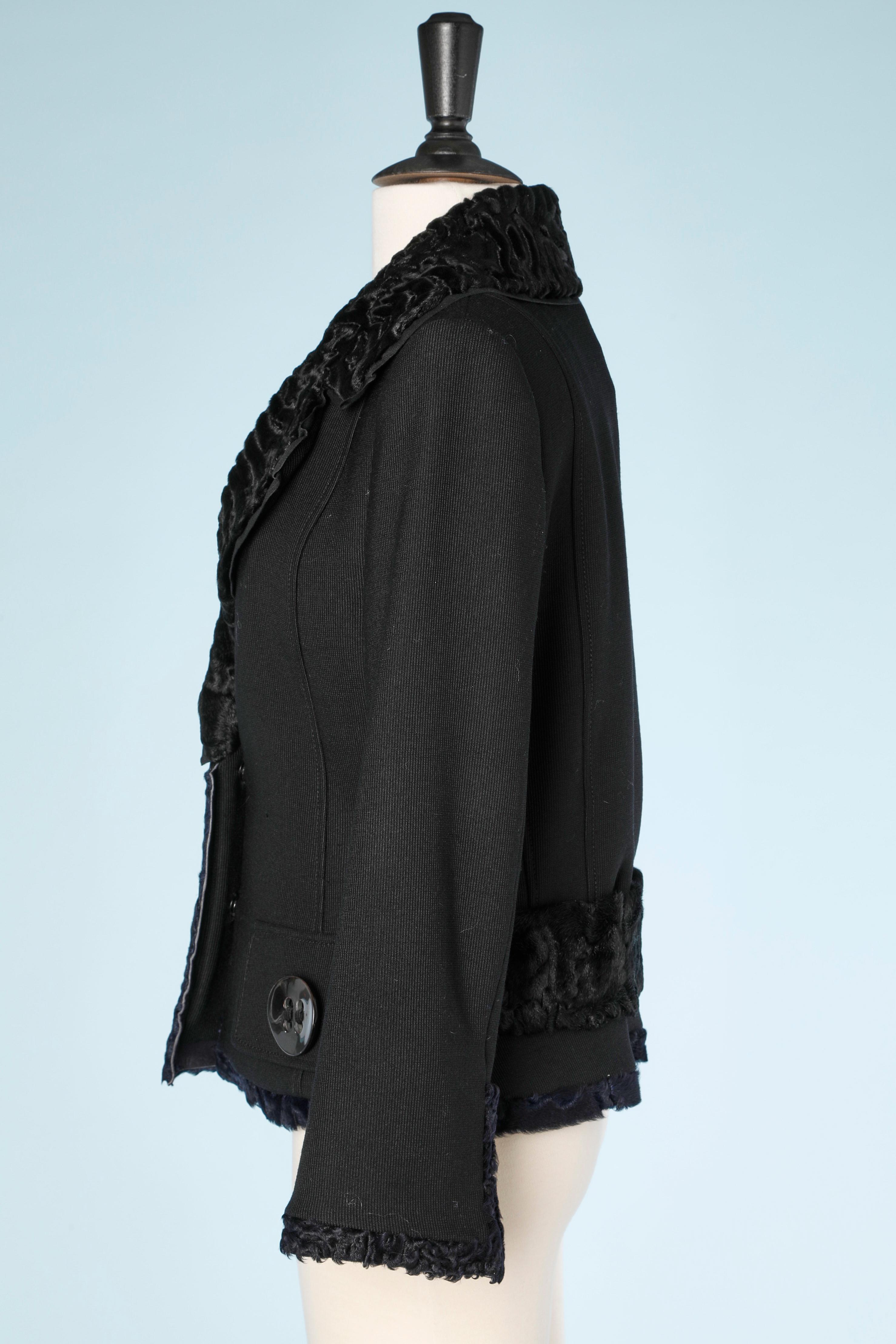 Black jacket with furs collar Dolce & Gabbana  2