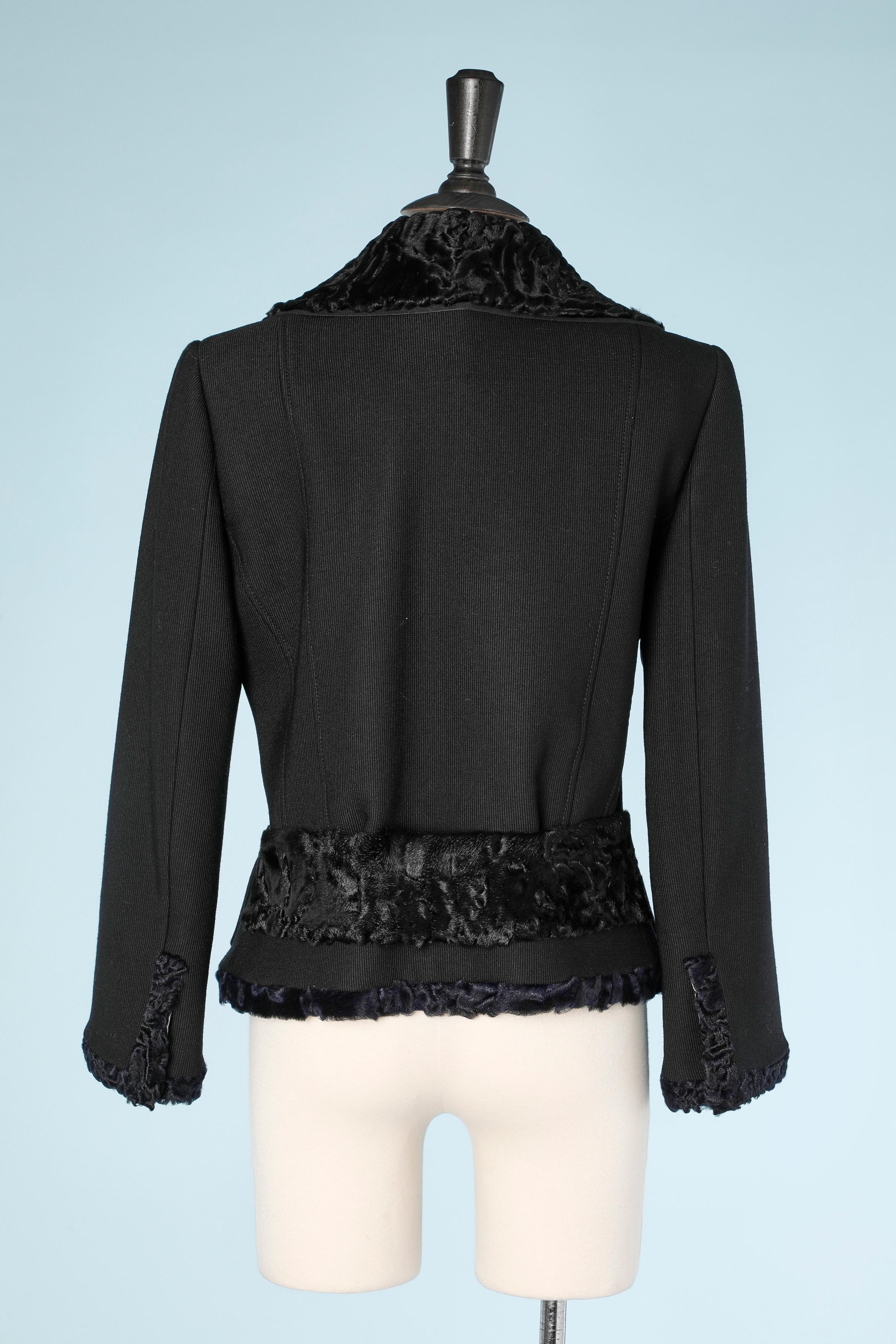 Black jacket with furs collar Dolce & Gabbana  3