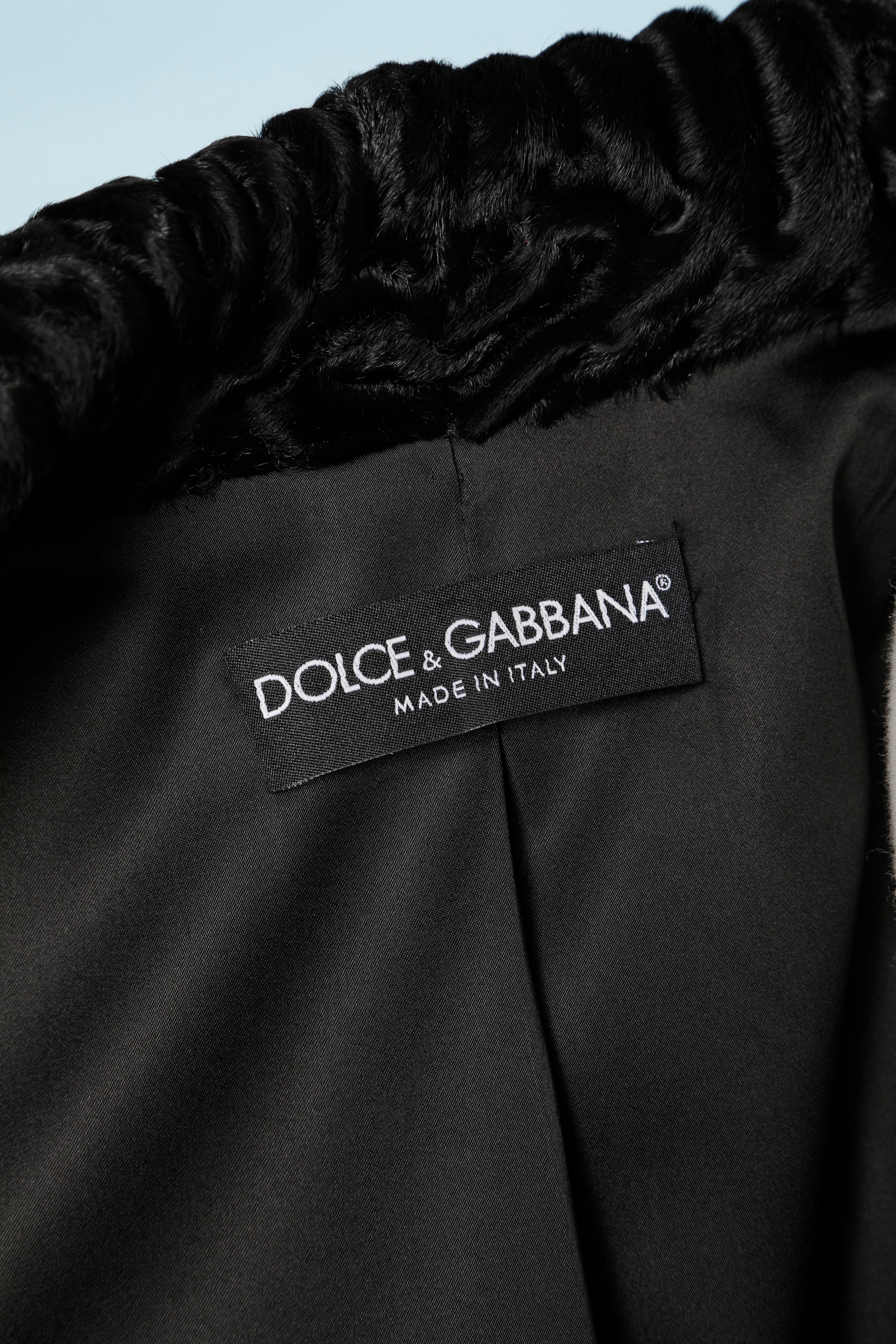 Black jacket with furs collar Dolce & Gabbana  5