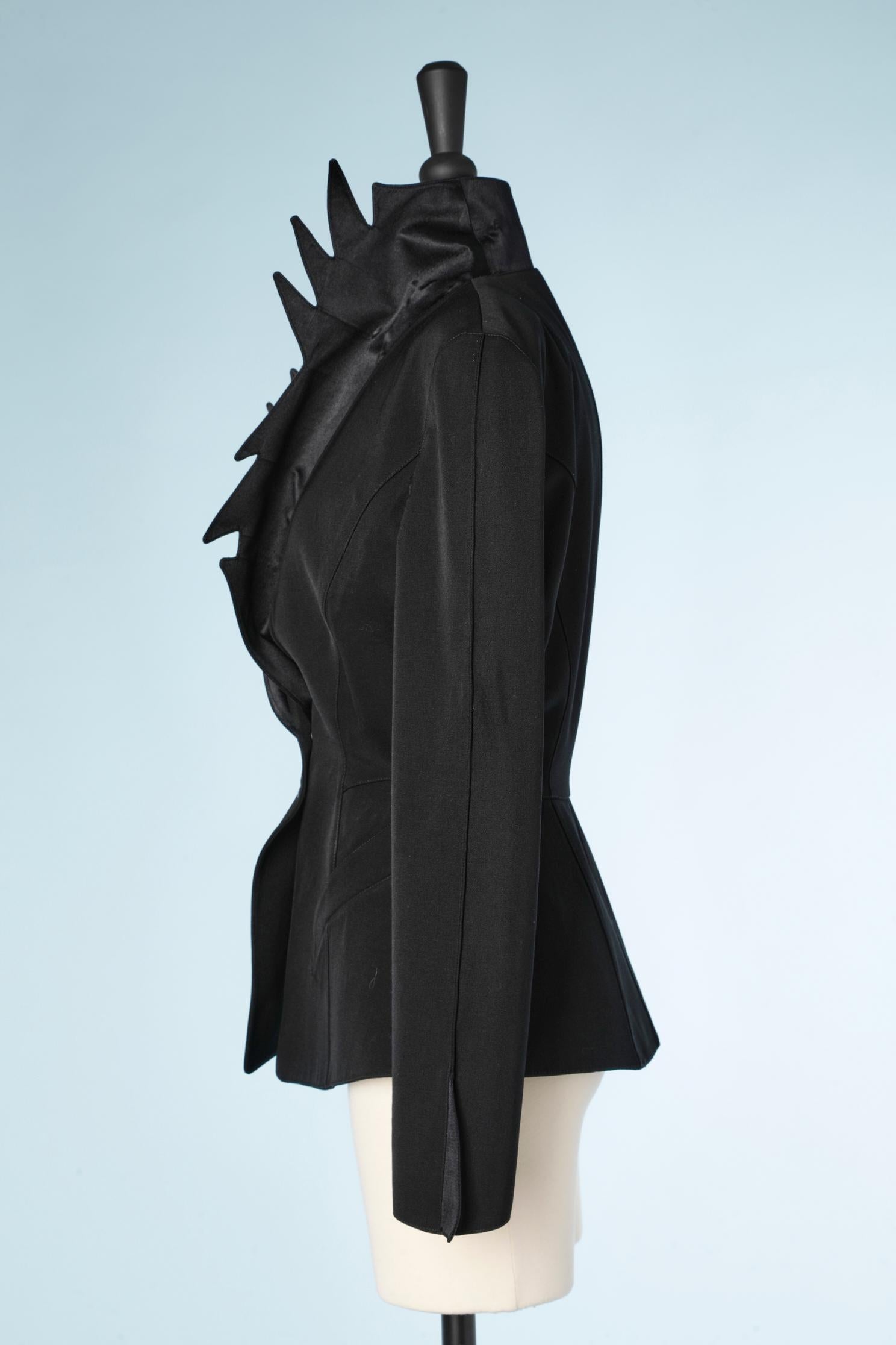  Black jacket with notched satin collar  Thierry Mugler  For Sale 3