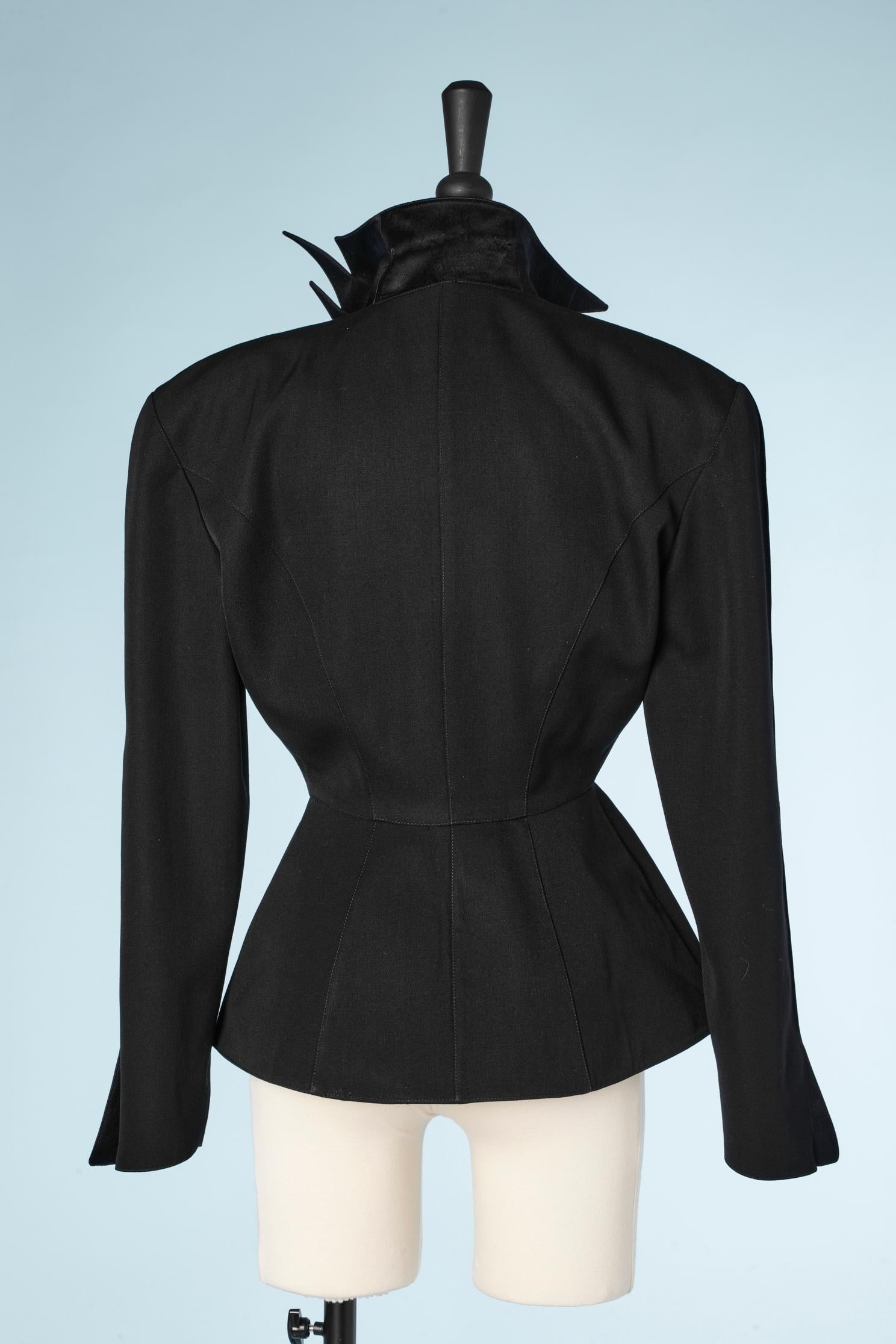  Black jacket with notched satin collar  Thierry Mugler  For Sale 4