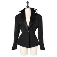  Black jacket with notched satin collar  Thierry Mugler 