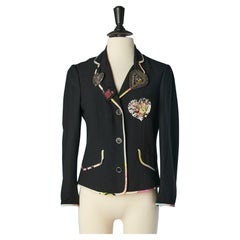 Giacca nera con profili e spille Christian Lacroix BAZAR