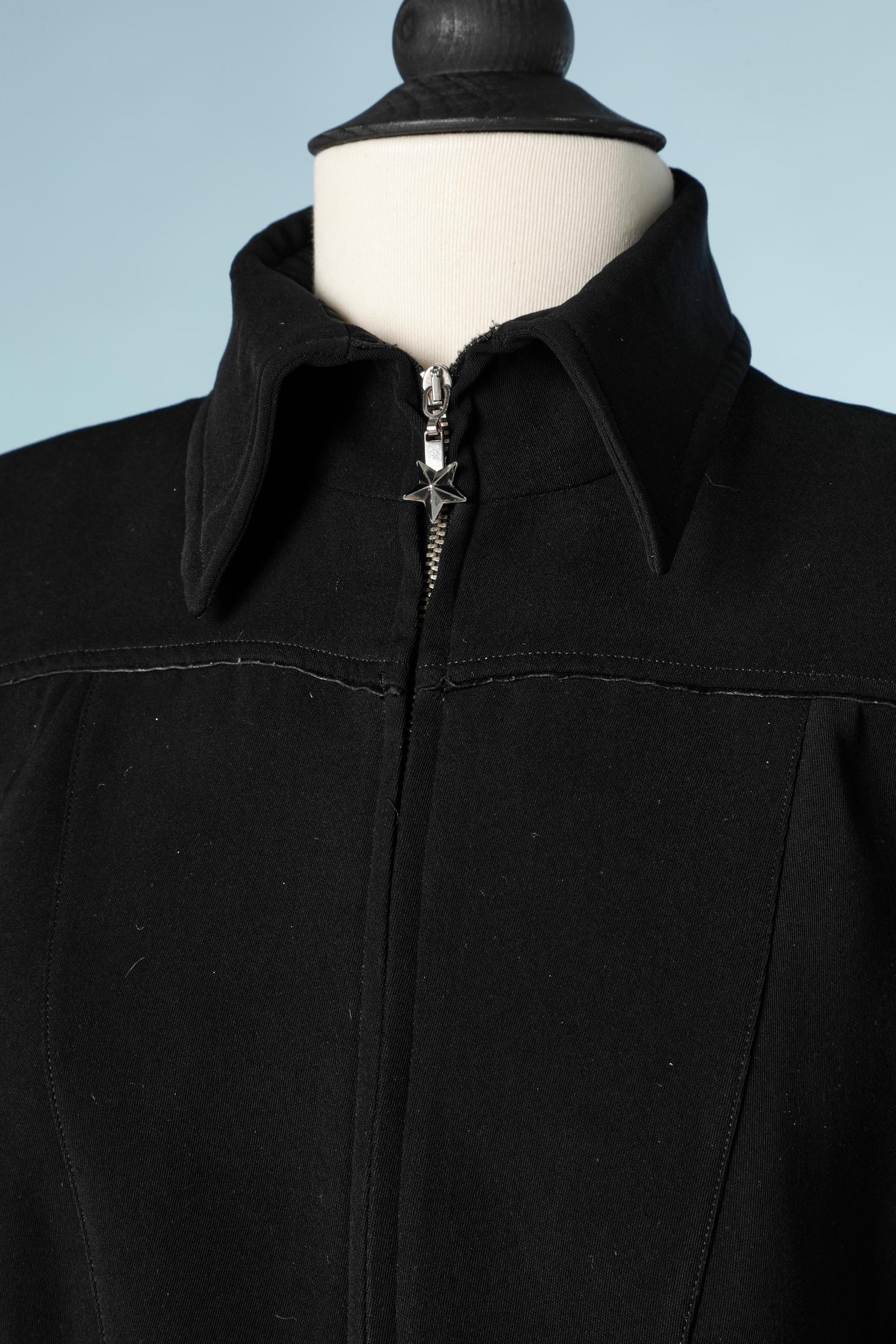 Black jacket with zip and metallic star MUGLER  In Good Condition In Saint-Ouen-Sur-Seine, FR