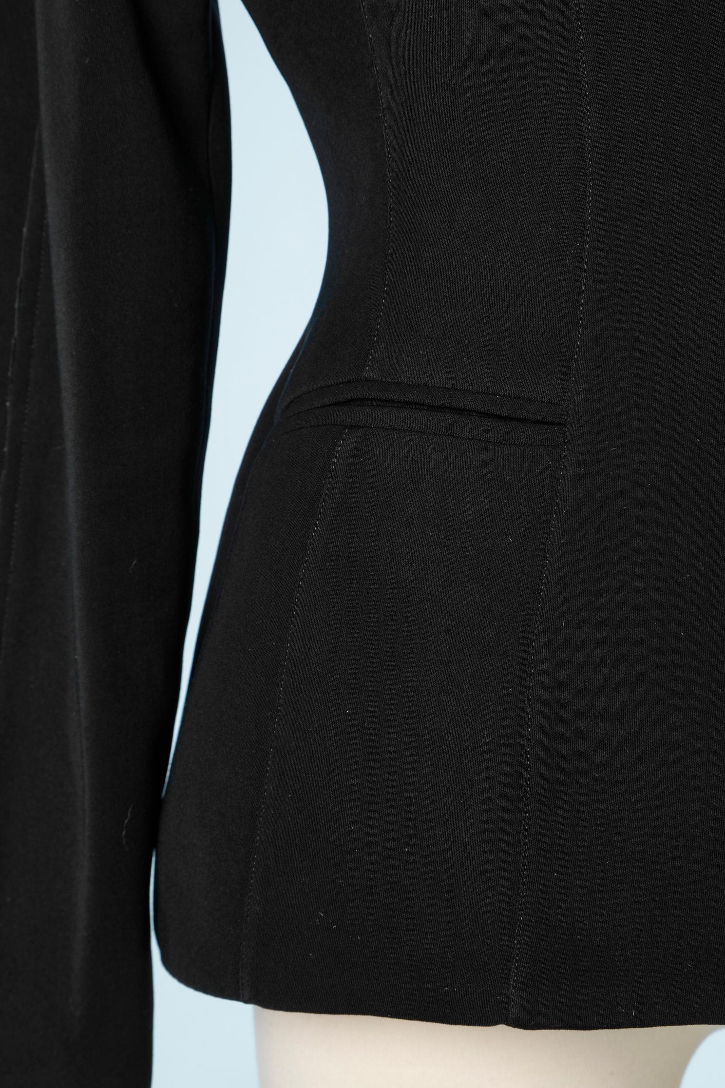 Women's or Men's Black jacket with zip and metallic star MUGLER 