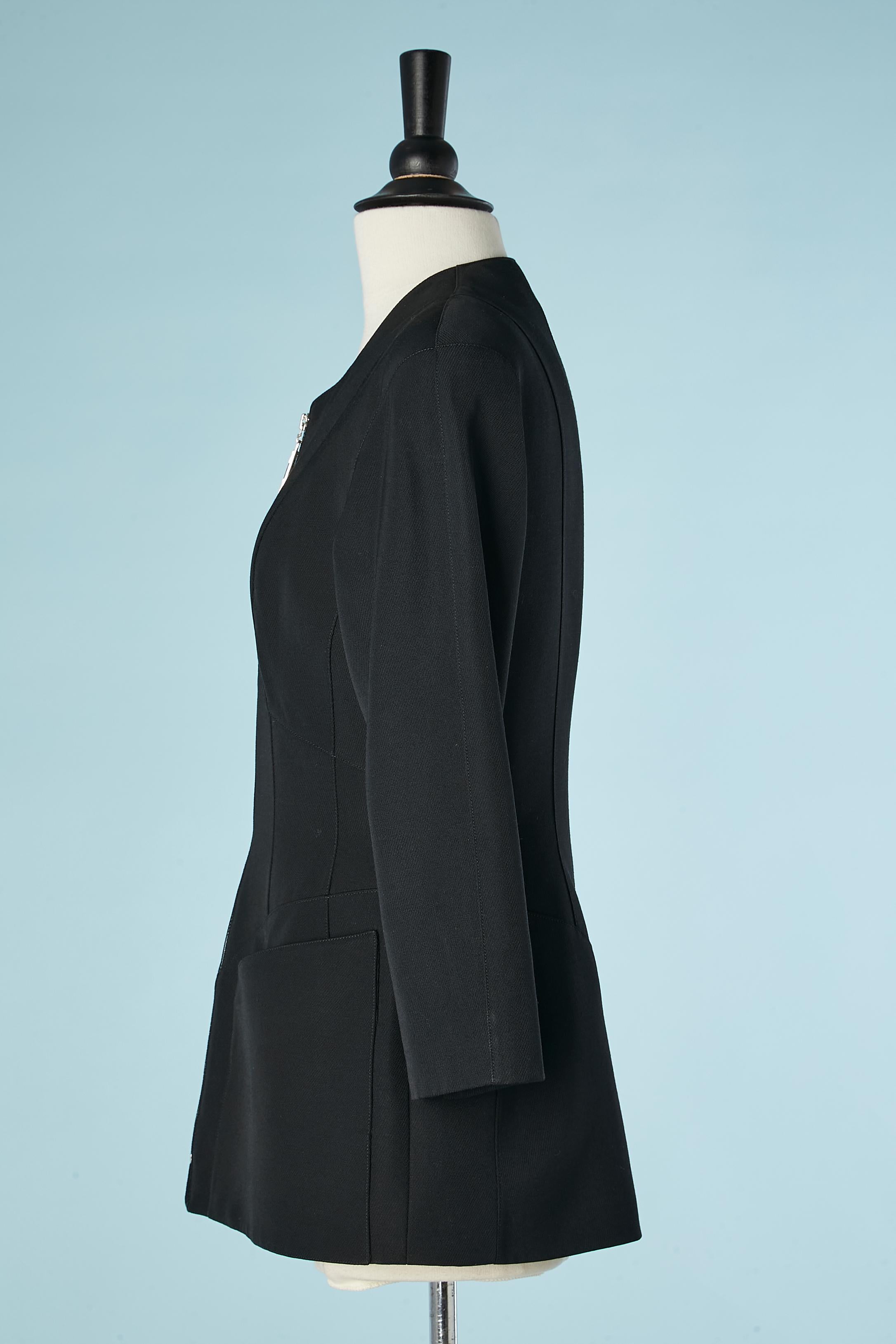 Women's Black jacket with zip closure and cut-work Mugler  For Sale