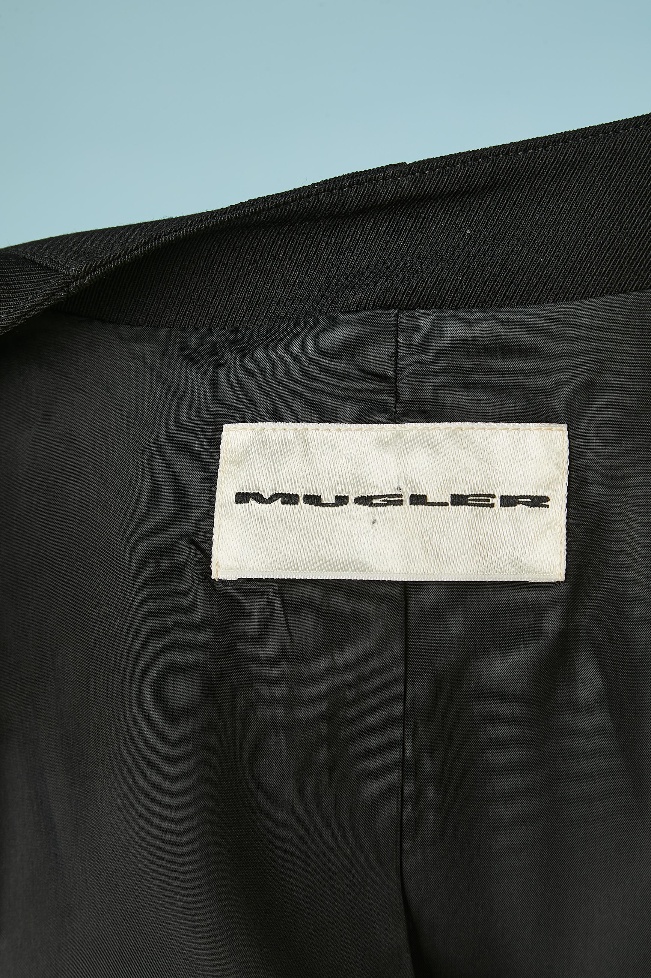 Black jacket with zip closure and cut-work Mugler  For Sale 2