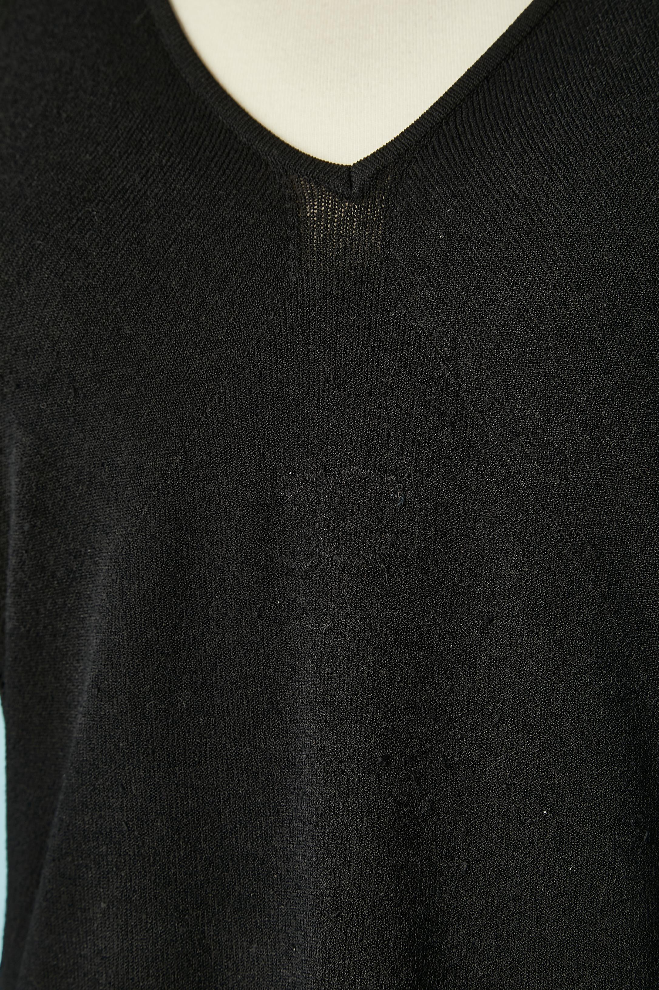 Negro  Tejido de punto con jacquard 