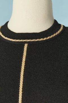 Black jacquard sweater with courons pattern St John by Marie Gray