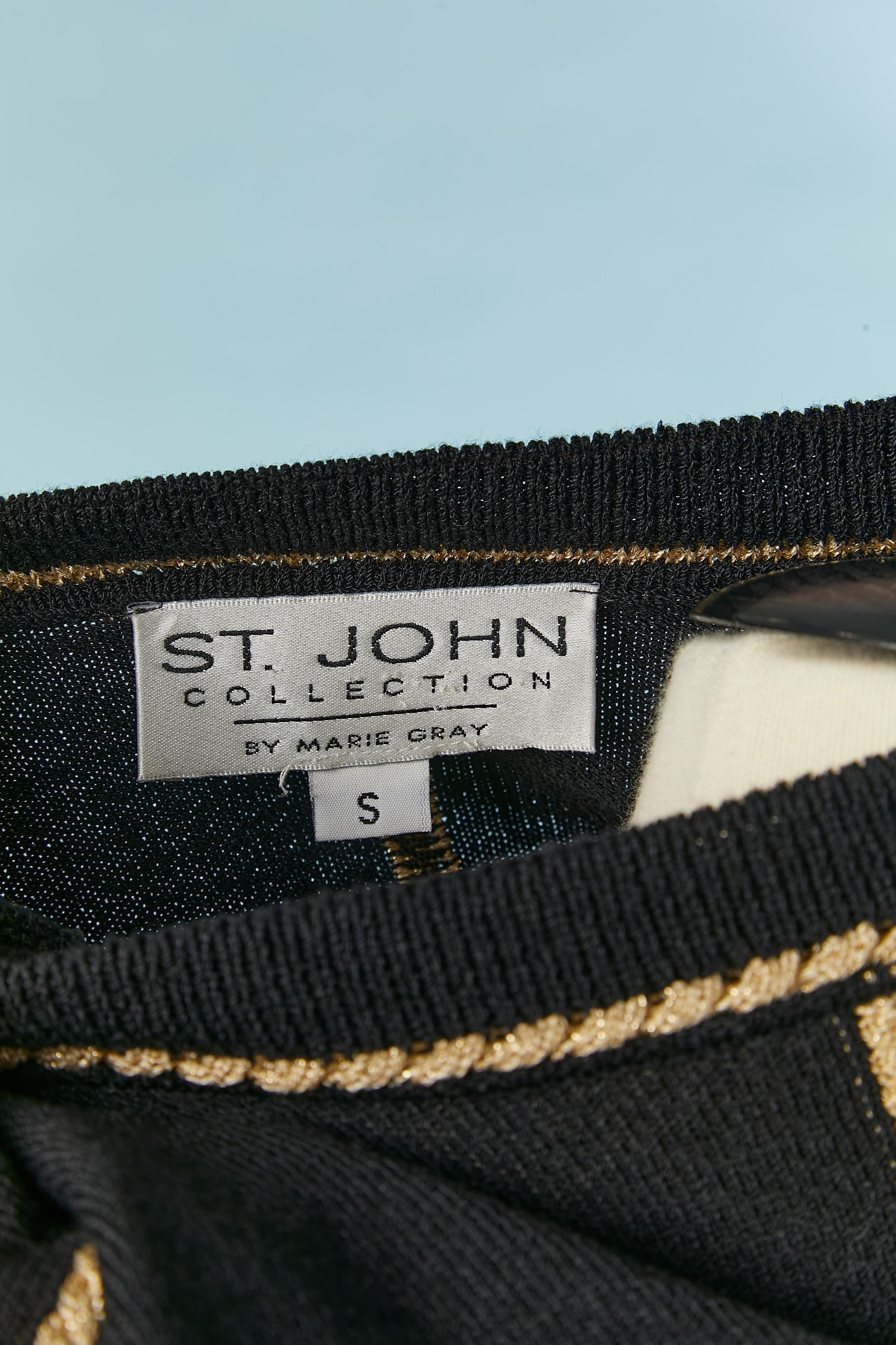 Pull en jacquard noir avec motif de courons St John par Mary Gray en vente 2