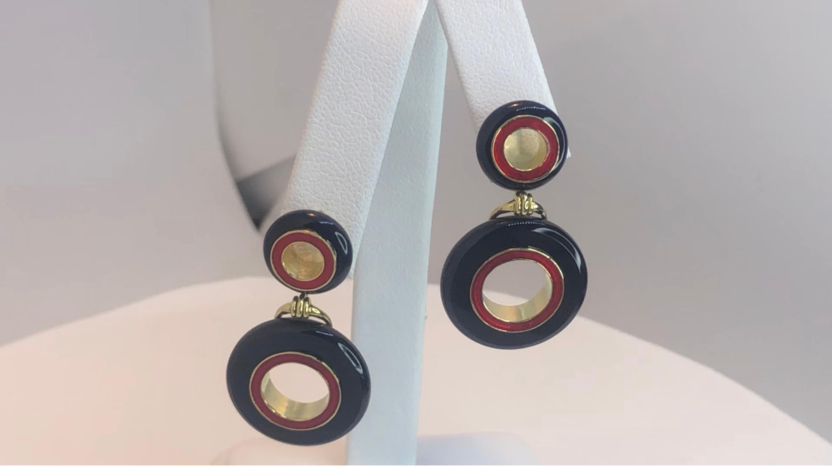 red and yellow earrings