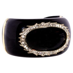 Sylva 
Cie Black Jade Cuff Bracelet with Diamonds