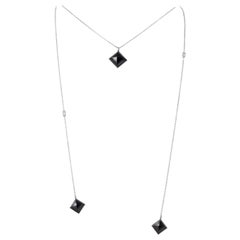 BLACK JADE Diamonds White Gold Necklace