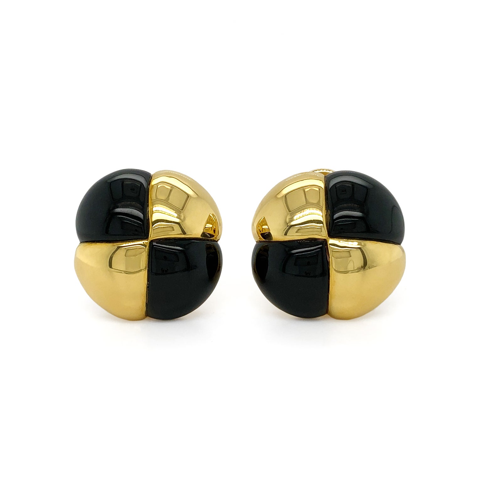 Gold and Diamond tricorner Earrings For Sale at 1stDibs