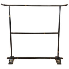 Black Japanese Edo Period Kimono Rack
