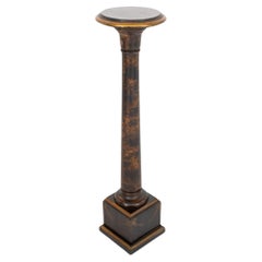 Black Japanned and Parcel Gilt Pedestal