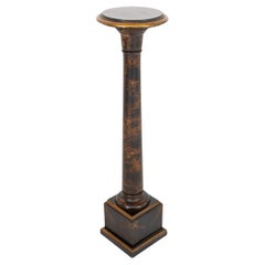 Black Japanned and Parcel Gilt Pedestal