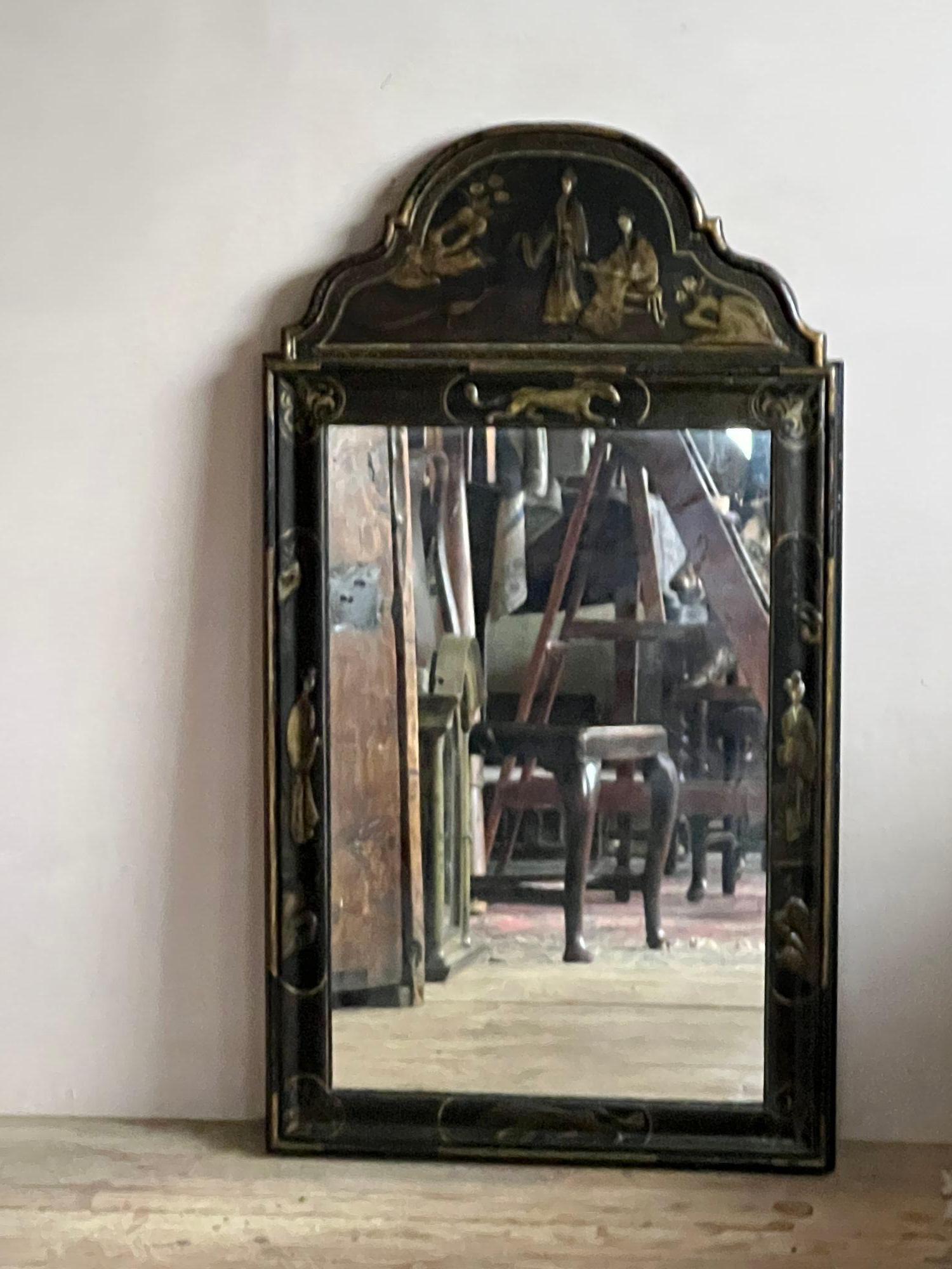 Pin Miroir d'embarcadère en japannage noir en vente