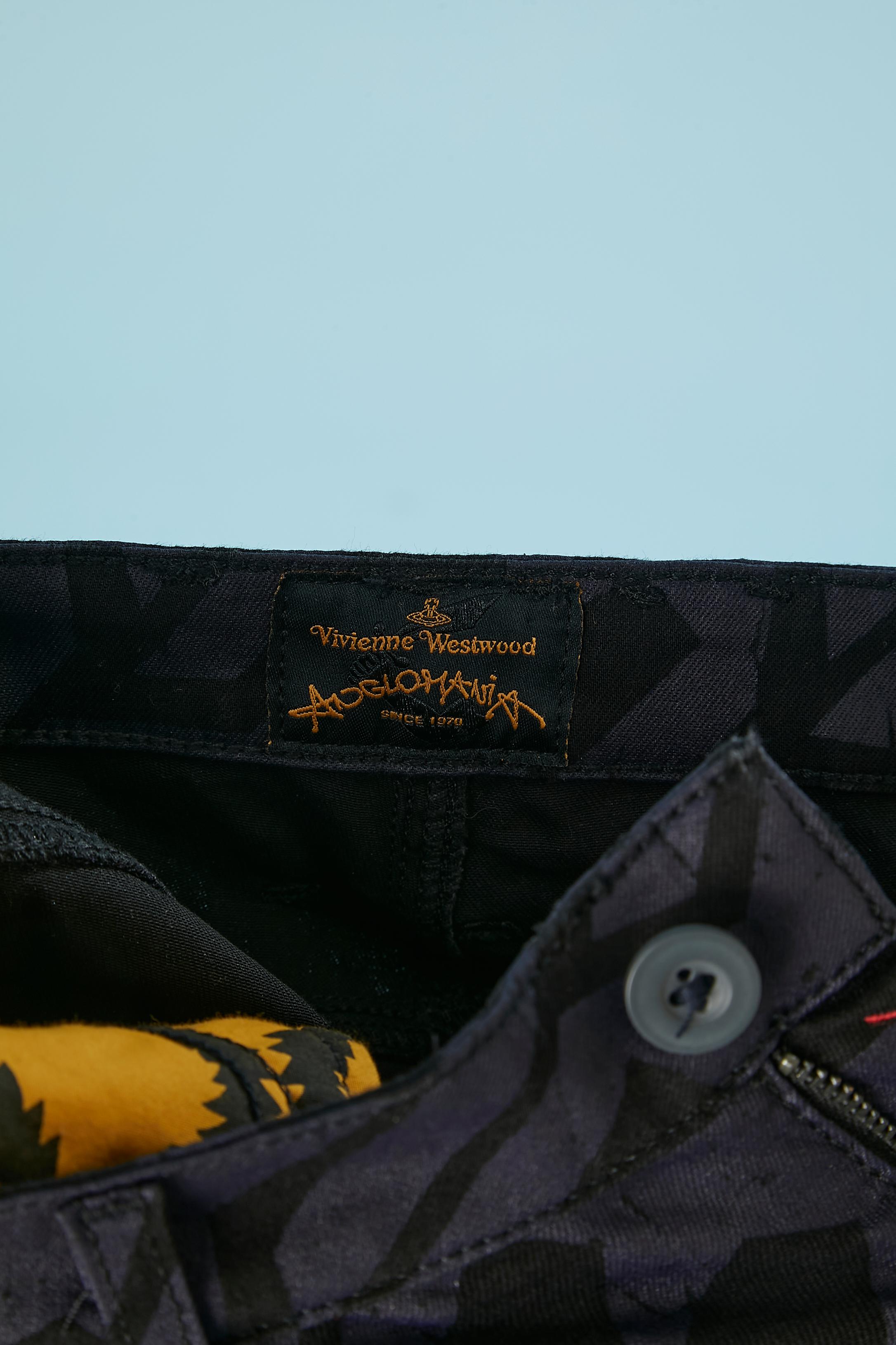 Black jean with purple printed stars on  Anglomania by Vivienne Westwood For Sale 2