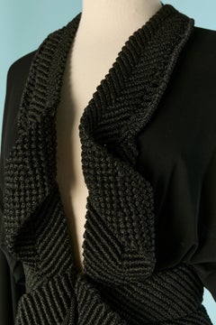 Veste dos nu en jersey noir avec cordon tressé noir ALEXANDRE VAUTHIER Couture