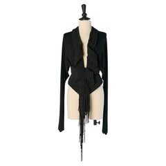 Veste dos nu en jersey noir avec cordon tressé noir ALEXANDRE VAUTHIER Couture