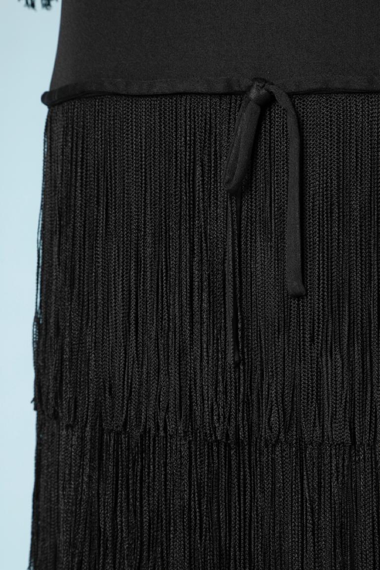 black dress with fringes