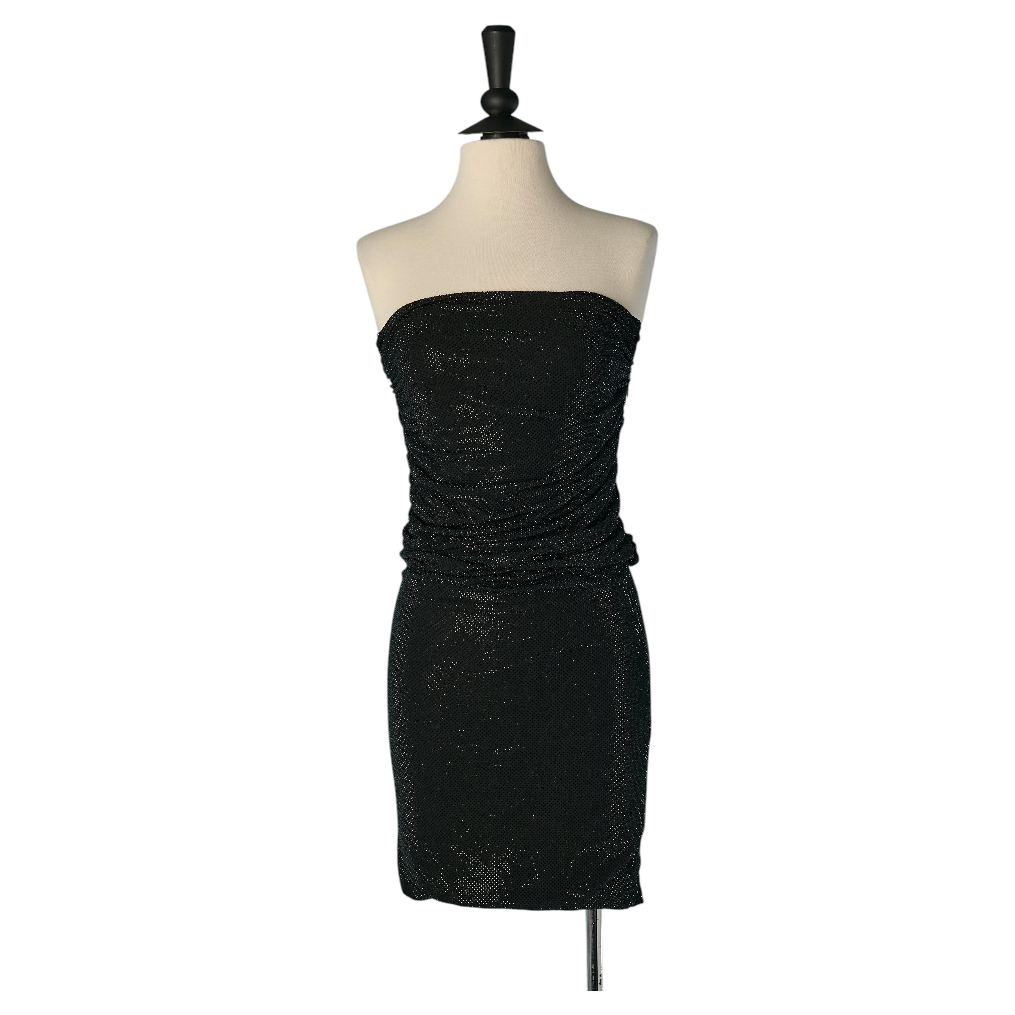 Schwarzes Bustierkleid aus kristallisiertem Jersey ALEXANDRE VAUTHIER