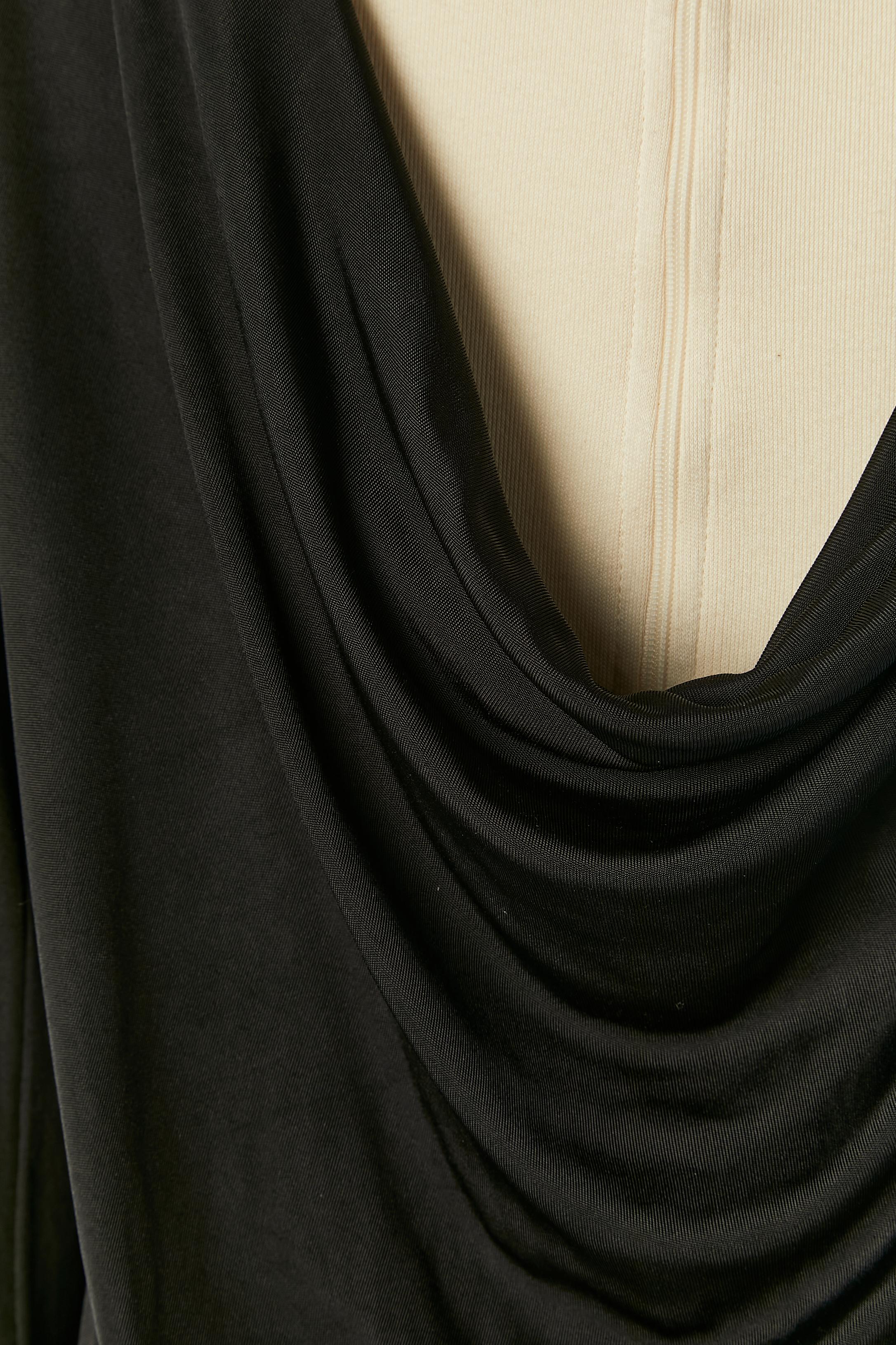 Women's Black jersey dress draped on the back BALENCIAGA