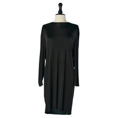 Black jersey dress draped on the back BALENCIAGA