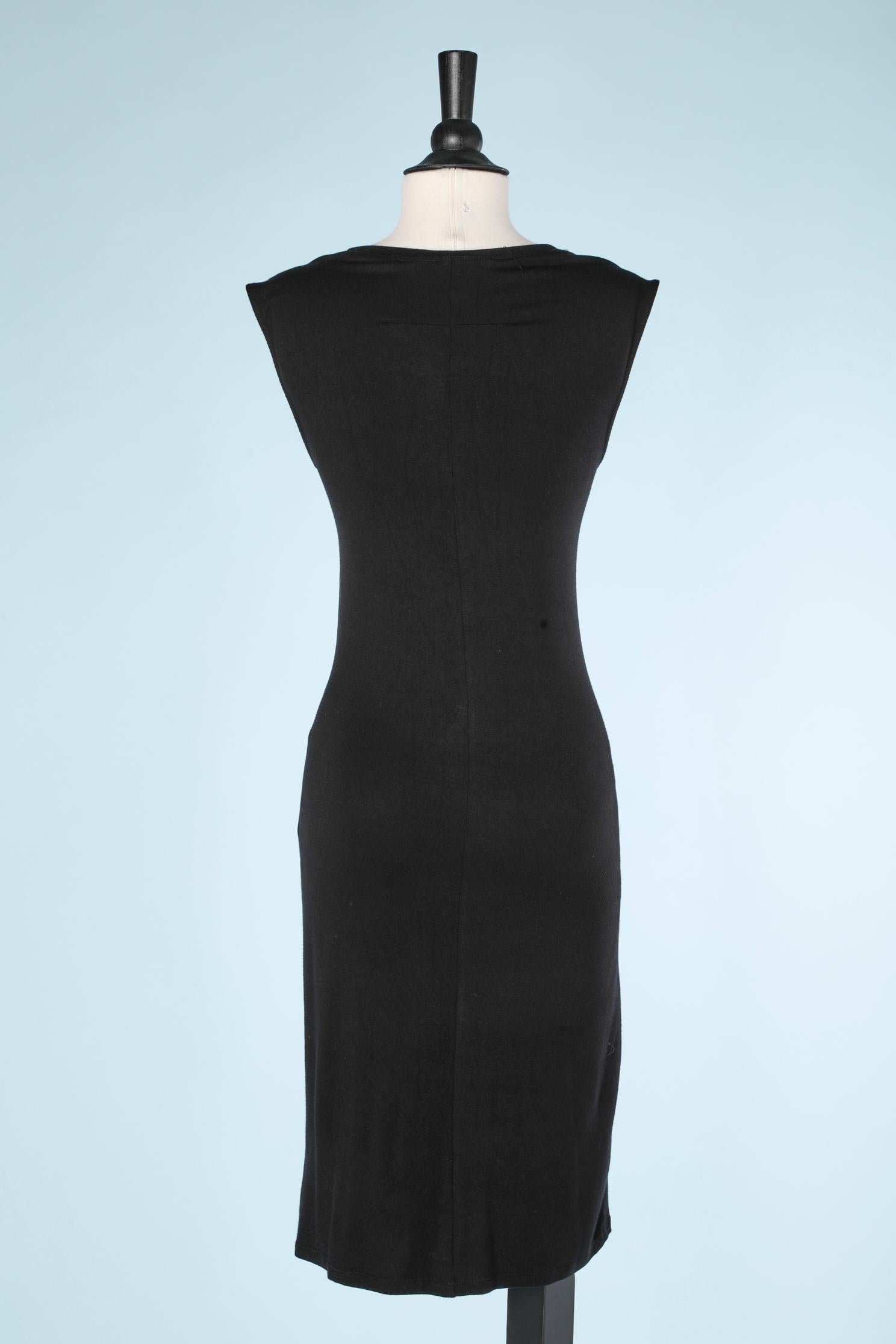 Black jersey dress with beads embroideries Givenchy For Sale 1