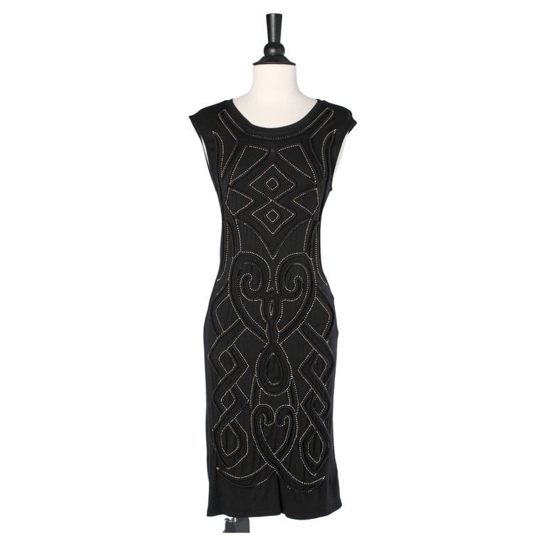 Black jersey dress with beads embroideries Givenchy