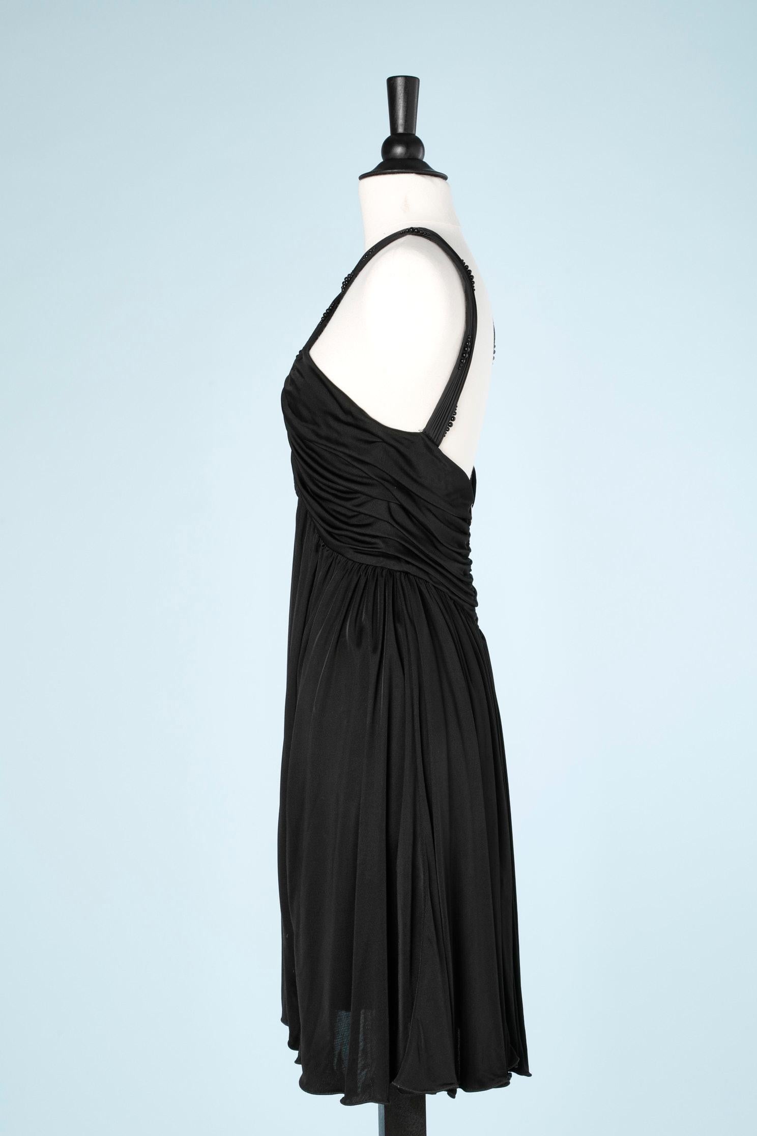 Women's Black jersey embroidered cocktail dress Roberto Cavalli  For Sale