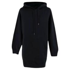 Black Jersey Logo Embroidered Hoodie