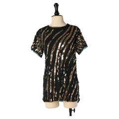 T-shirt en jersey noir orné de paillettes LANVIN par A. ELBAZ