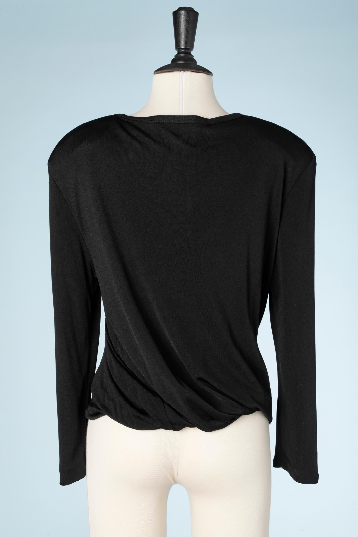 Black jersey tee-shirt with twisted waist Moschino  For Sale 1