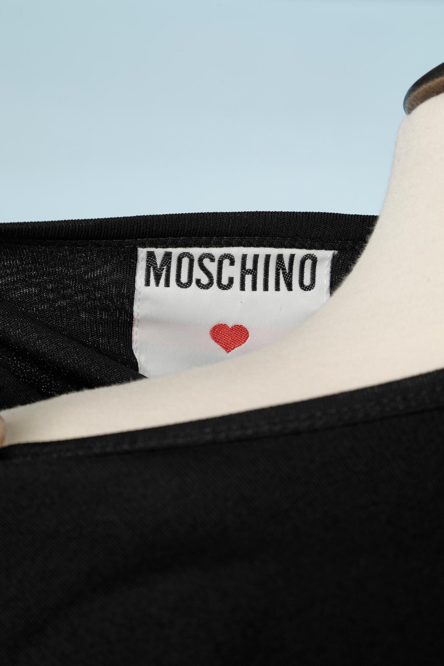 Black jersey tee-shirt with twisted waist Moschino  For Sale 2