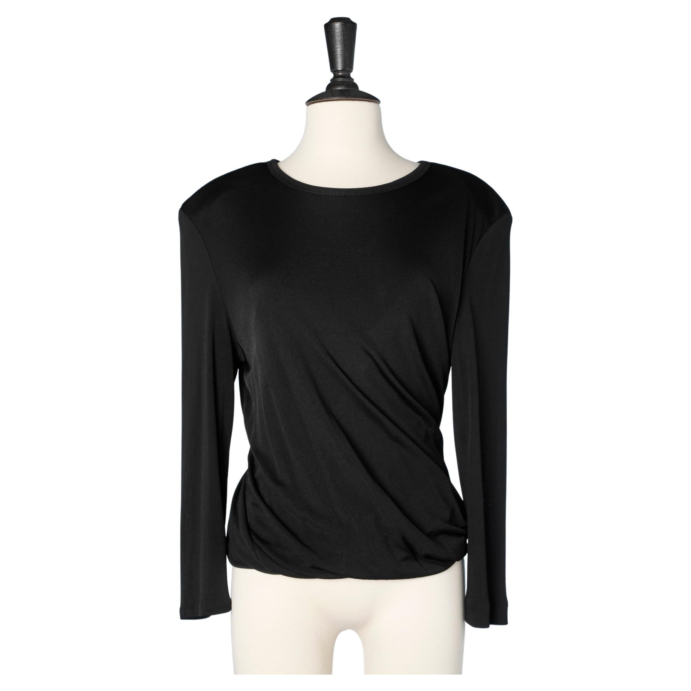 Black jersey tee-shirt with twisted waist Moschino  For Sale