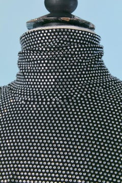 Schwarzes Abendkleid aus Jersey, gewickelt und drapiert, mit Strasssteinen ALEXANDRE VAUTHIER