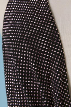 Black jersey wrap cocktail dress with pink metallic studs ALEXANDRE VAUTHIER