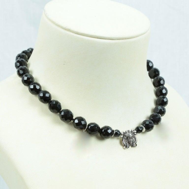 black jet beads necklace