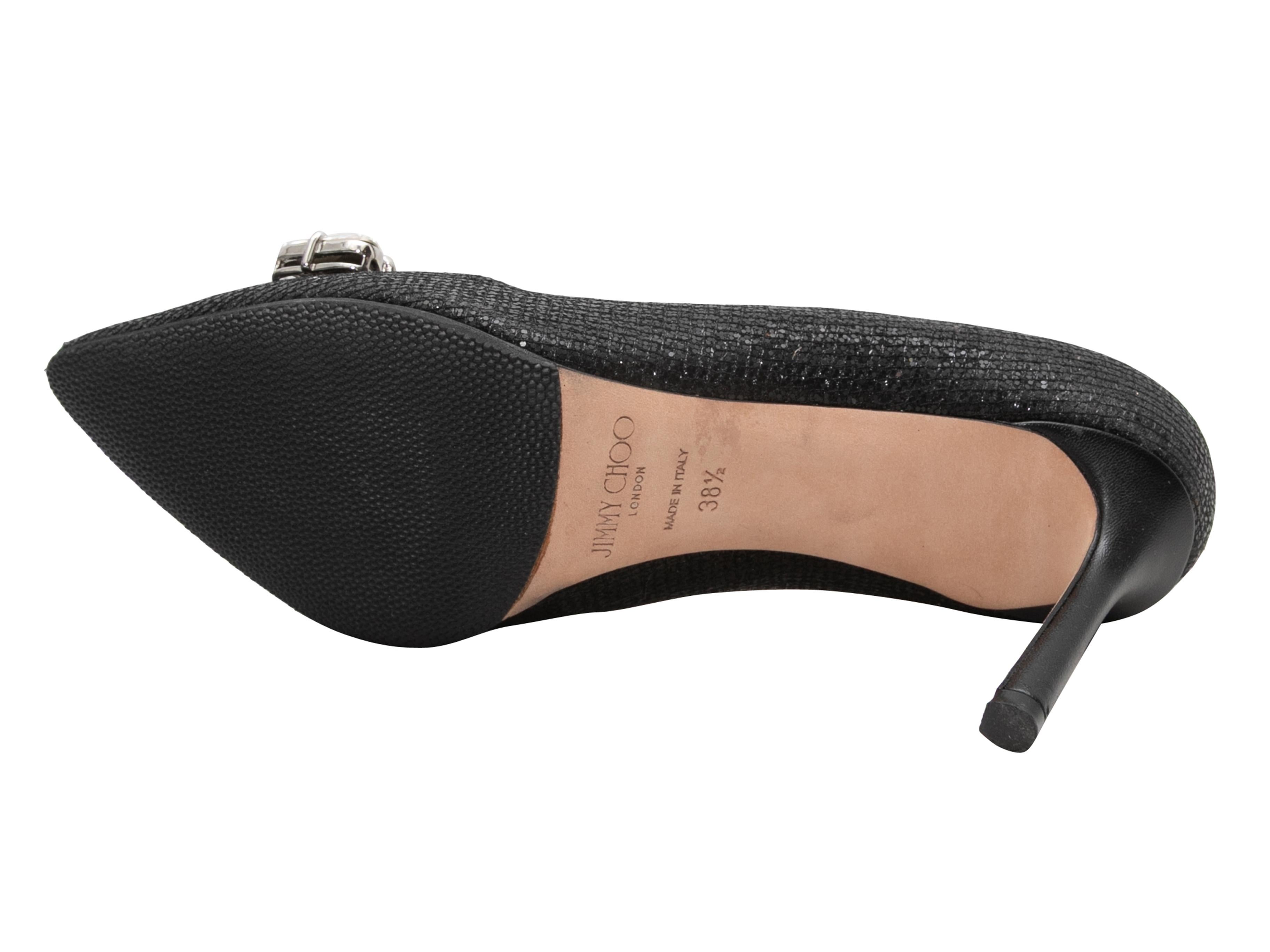 De las mujeres Bombas negras con puntera en punta adornada con cristales Jimmy Choo Talla 38.5 en venta
