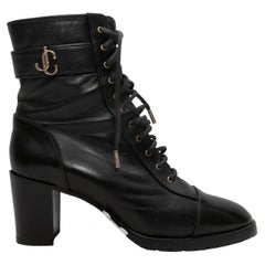 Schwarze Jimmy Choo Schnürstiefeletten mit Absatz mit Schnürung Größe 37,5