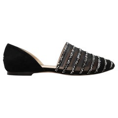 Jimmy Choo nero con rete e strass, dimensioni 37,5